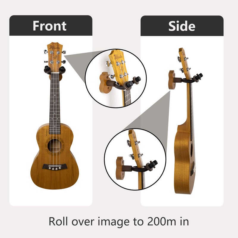 sphaiya Ukulele Wall Mount Hanger Stand 2pack Wooden fits Mandolin Ukele, Banjo Hanger,Ukulele Keeper in Home and Studio,Music Shops, Museums, and Trade Show - Image 3